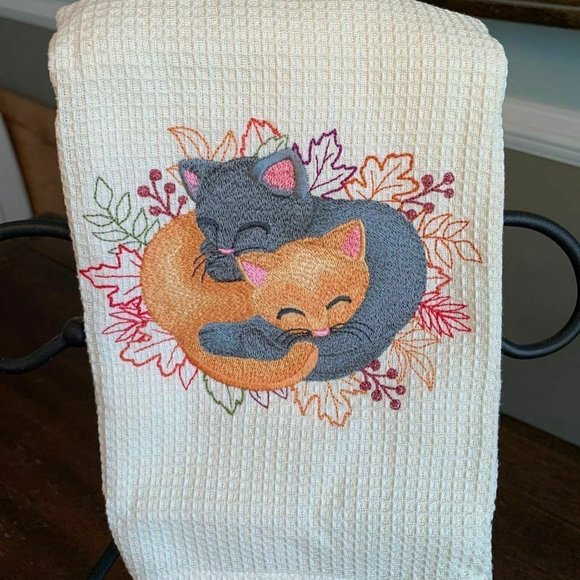 Design Imports Kitchen Design Imports Cat Dish Towel 2 Cats Curled